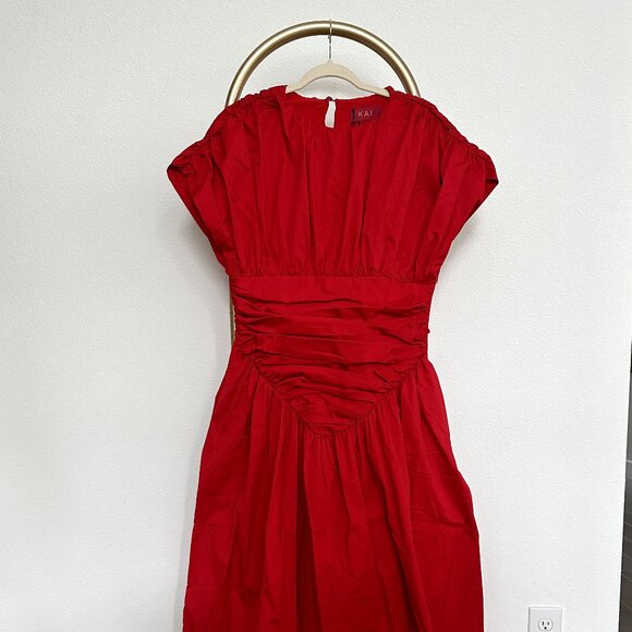 Adesuwa Ruched Cotton Long Dress - Picture 1 of 3
